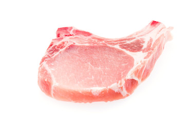Raw pork meat isolated on white