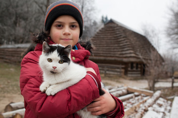 Boy with cat