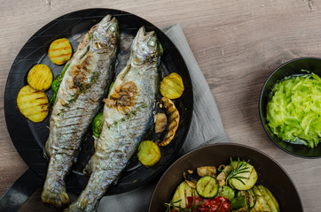 Grilled Trout with Mediterranean vegetables