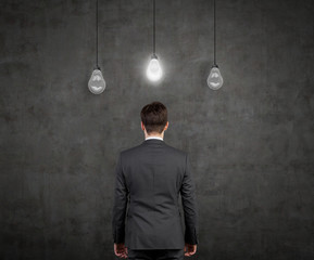 businessman with bulb