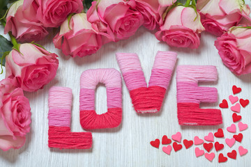 Valentine's day concept with letters love