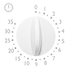 Analog 35 minute microwave oven timer, isolated analogue vintage