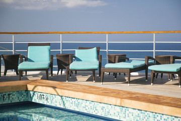 Cruise Ship Lounge Chairs And Pool Abstract
