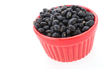 Black beans isolated on white background