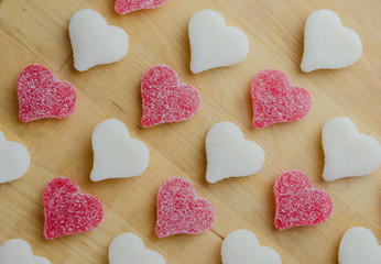 Fototapeta premium Red and White Hearts Horizontal
