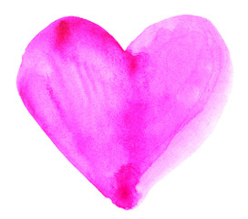 Painted heart shape isolated on white
