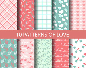 set of valentine's day pattern