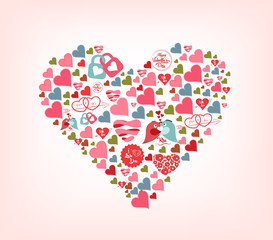 big shape of cute hearts