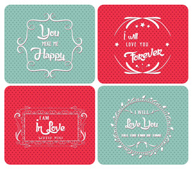 Valentine Day poster.Typography ornaments