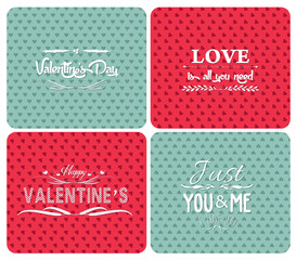 set happy valentines day and weeding cards