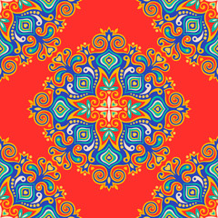 Seamless background with abstract ethnic pattern.