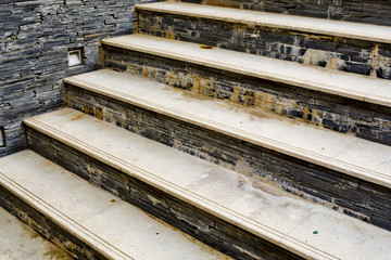 staircase made by natural stone and tiles and get problem from b