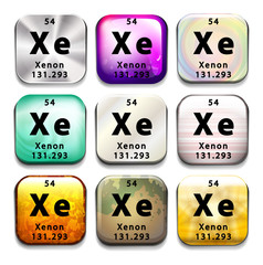 Buttons showing Xenon and its abbreviation