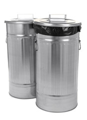 Recycling bins isolated on white