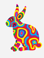 Rabbit abstract colorfully, art vector illustration
