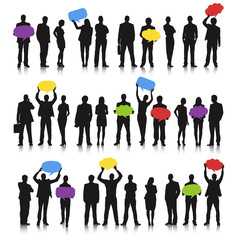 Business team social networking speech bubble concept