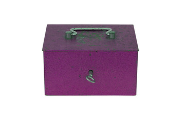 Purple moneybox isolated
