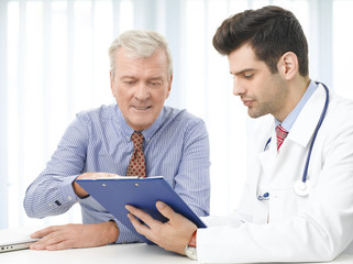 Consulting with doctor