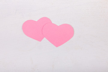 Pink paper Saint Valentines hearts