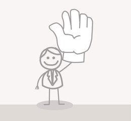 Funny Doodle : Business Man Volunteer Hand