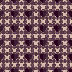 Abstract geometric seamless pattern with hearts