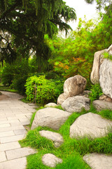 Ornamental garden next to Giant Wild Goose Pagoda, Xian, China