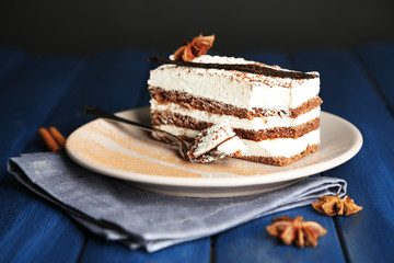Tasty tiramisu cake