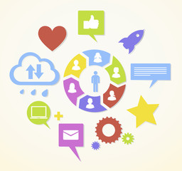 Cycle Info-graphics Connection Icons Concept