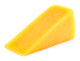 Chunk of Parmesan cheese isolated on white