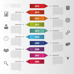 Flat colorful abstract timeline infographics vector.