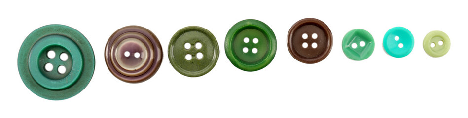 Colorful sewing buttons isolated on white