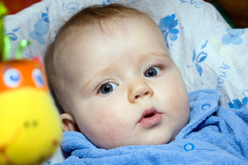 Adorable cute little baby close-up portrait