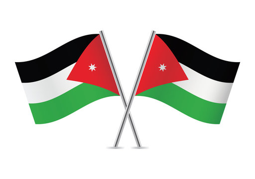 Jordan flags. Vector illustration.