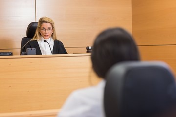 Lawyer listening to the judge