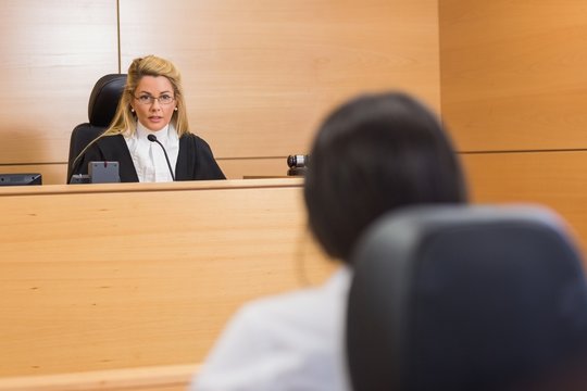 Lawyer listening to the judge