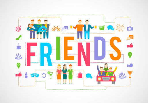 Friends Icons Flat