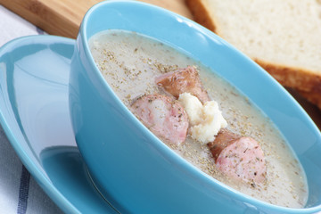 Soup made from fermented rye flour.