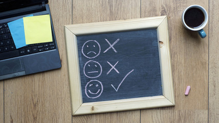 Choosing for happy and friendly at the office