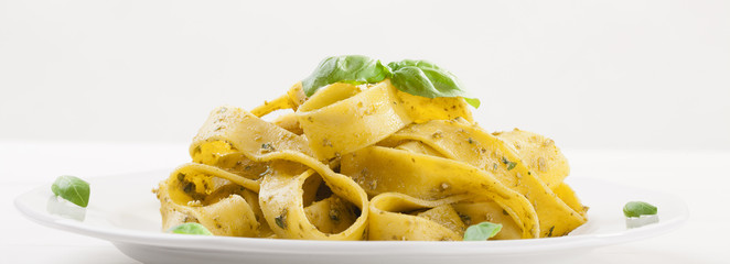 Pasta tagiatelle with pesto