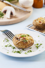 Baked stuffed mushrooms