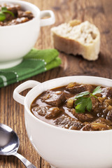 Beef stew served with bread