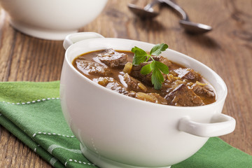 Beef stew served with bread