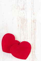 red hearts on white background
