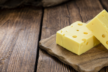 Portion of Cheese (close-up shot)