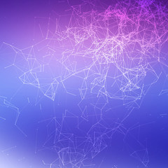 Fresh summer abstract background. Connecting dots with lines