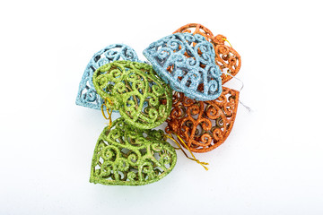 Fototapeta premium Christmas decoration with heart shape