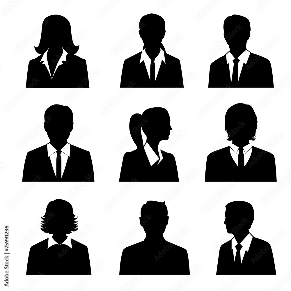 Wall mural business avatars set