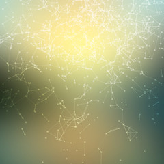 Fresh summer abstract background. Connecting dots with lines