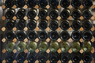 shelves with bottles of wine