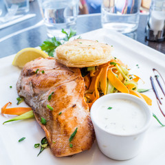 grilled salmon and lemon
